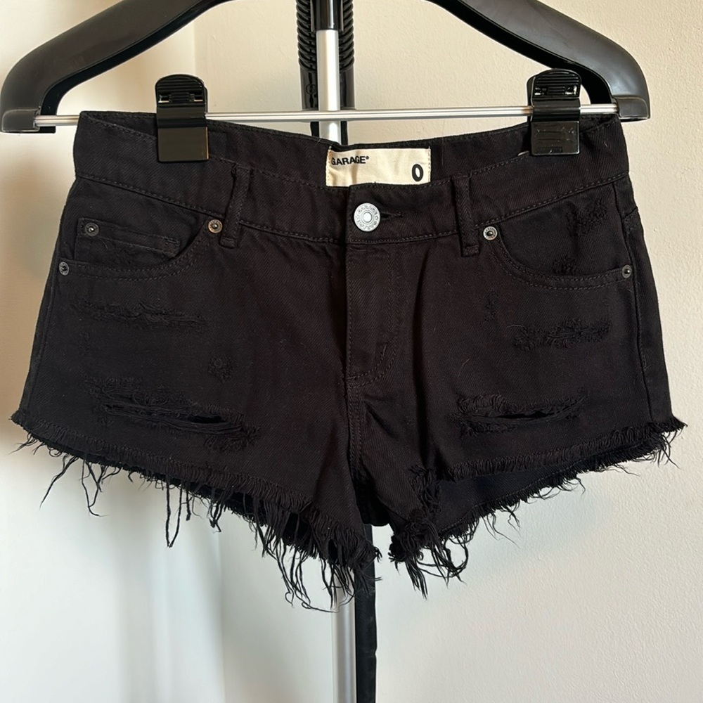 Black Jean ripped shorts